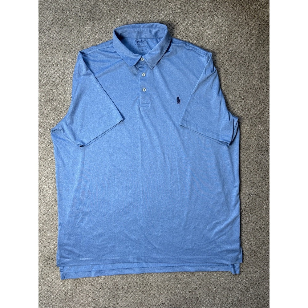 Polo‎ Ralph Lauren Mens XL Performance Shirt Golf Polo Short Sleeve Solid Blue - Picture 2 of 7